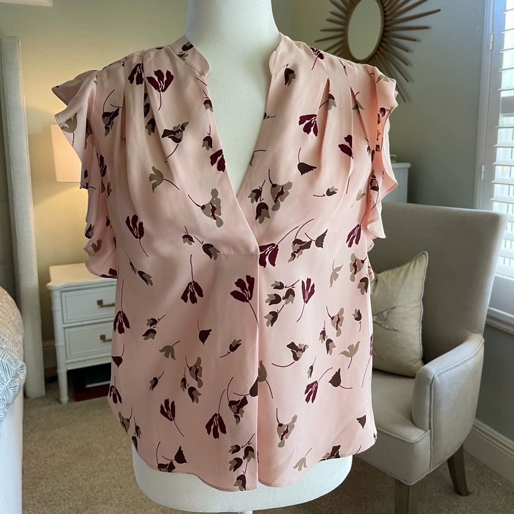 Joie pink flutter sleeve top
